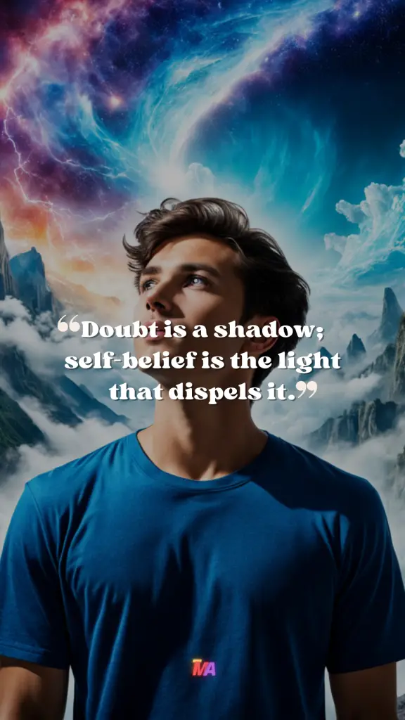 Daily Motivation - Quote of the Day - #713 | Doubt is a shadow; self-belief is the light that dispels it.