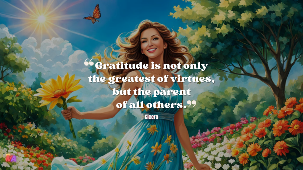 Daily Motivation - Quote of the Day - #721 | Gratitude is not only the greatest of virtues, but the parent of all others. - Cicero